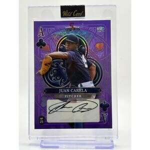 2024 Wild Card Five Card Draw Juan Carela Purple Ace Auto 3/4 SSP White Sox
